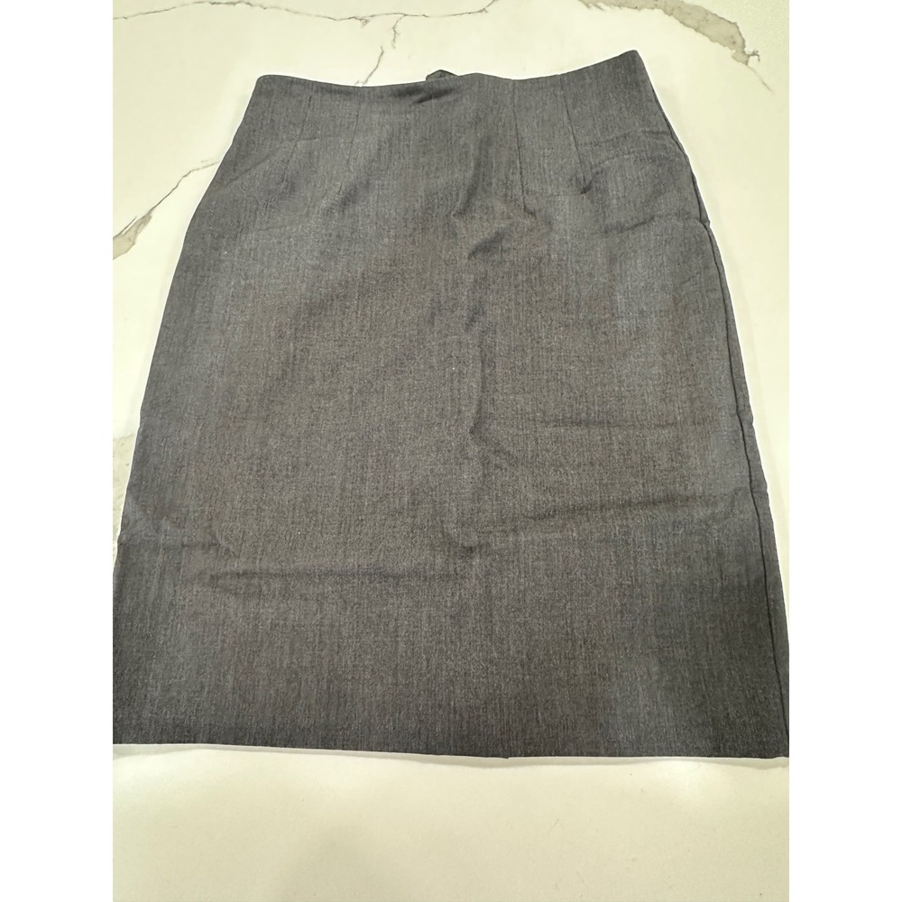 HM Womens Gray Stretch Pencil Skirt Size 4 High Waist Career Knee Length Office